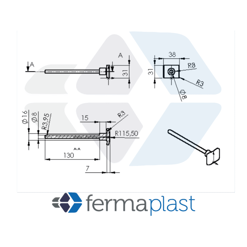 Pino De Carga Do Tijolinho 5/16"x130 Mm