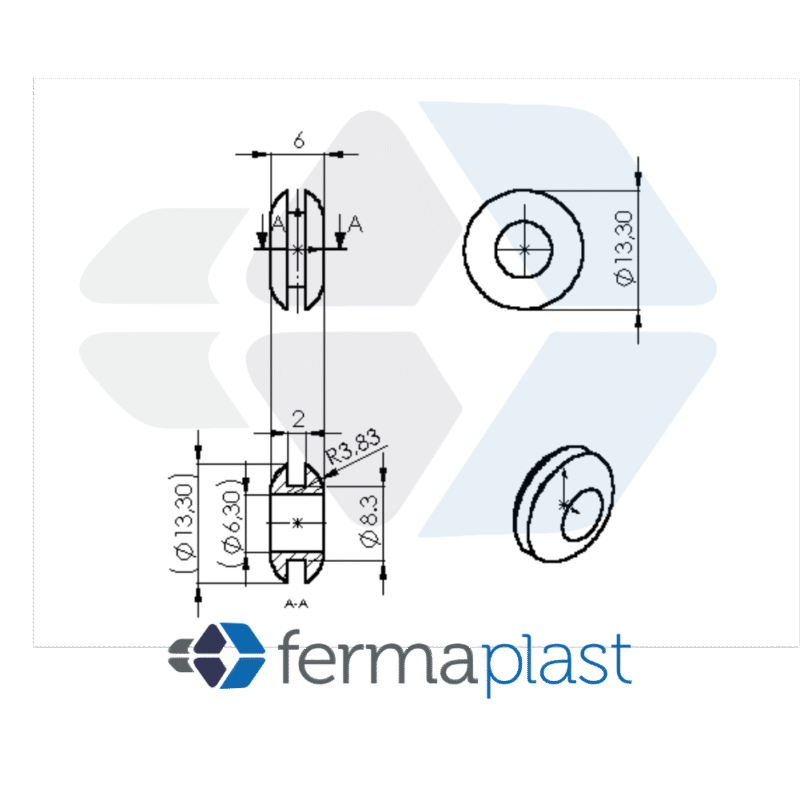 PRODUTO - 30010 Passa Fio 6,5 Mm Pvc