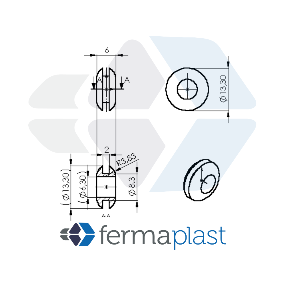 Passa Fio 6,5 Mm Pvc - Imagem 2