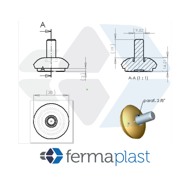 PRODUTO - 40001 deslizador 38 x 3!8 x 19 mm Nivelador 37x