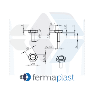 PRODUTO - 40004 Nivelador Sextavado 28x5/16"x24 Mm