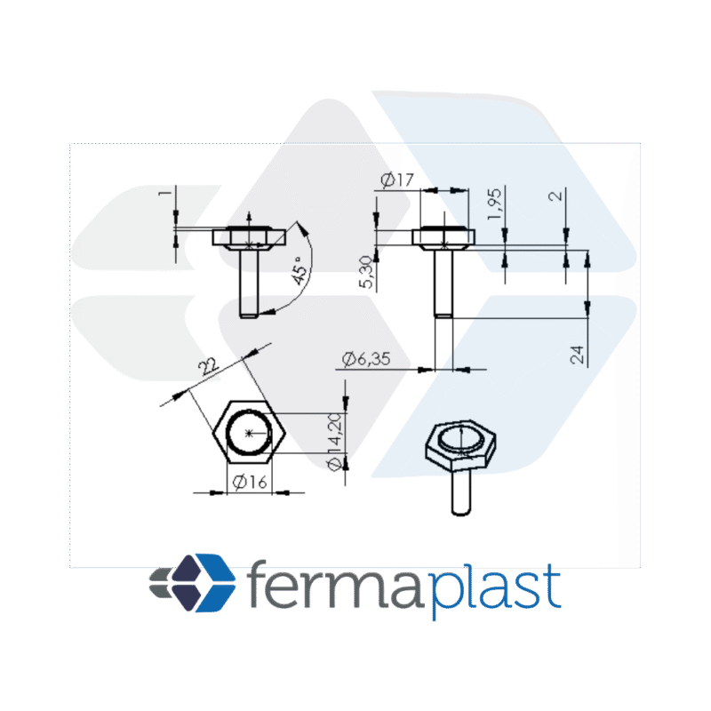 PRODUTO - 40004 Nivelador Sextavado 28x5/16"x24 Mm