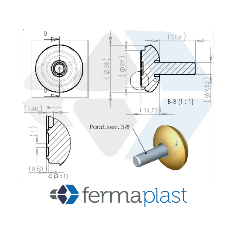 PRODUTO - 40016 deslizador 38mm Nivelador 37x