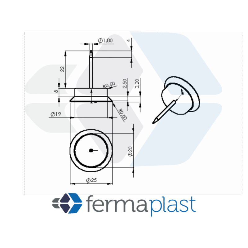 Nivelador Redondo Sextavado 30x5/16"x21 Mm