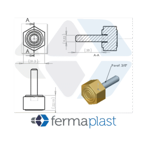 PRODUTO - 40032nivelador sextavado 9,525 x 38 Nivelador Sextavado 31x