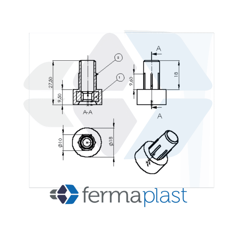 PRODUTO - 60009 Bucha Do Pe Regulavel P/ Madeira