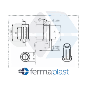 PRODUTO - 60012 Bucha 5/8" P/ Rodizio Pino 10 Mm Vazada