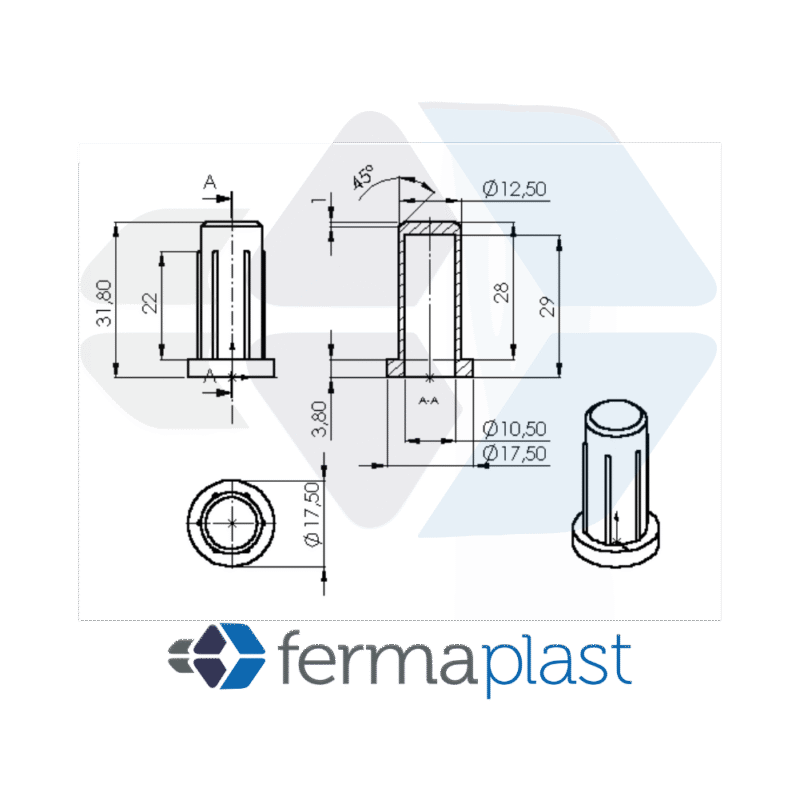 PRODUTO - 60012 Bucha 5/8" P/ Rodizio Pino 10 Mm Vazada