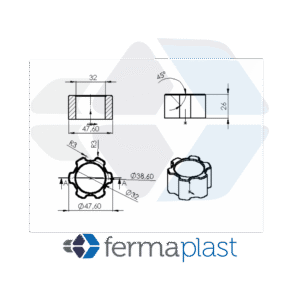 PRODUTO - 60017 Bucha 2" Inferior P/ Cadeira Giratoria