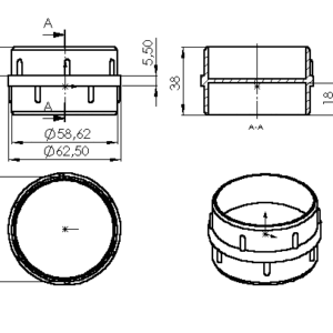 10057 - 2892 Ponteira Plástica 15x15 Mm Interna Reta Especial