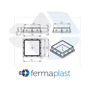 PRODUTO - 10074 - 2476 Ponteira Plástica Plástica 70x70x1,5 Mm Interna Reta