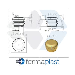PRODUTO - 10122 ponteira interna abaulada garra lateral Ponteira Plástica 1" Interna Abaulada Garra Lateral P/ Aluminio