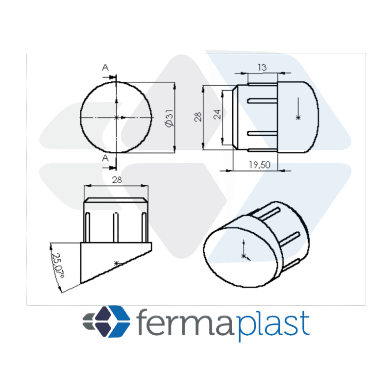 PRODUTO - 10143 Ponteira Plástica 1.1/4" Pata De Cavalo 45º