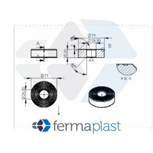 PRODUTO - 21250 Encaixe De Anilha Amortecedor 80x25x29 Mm