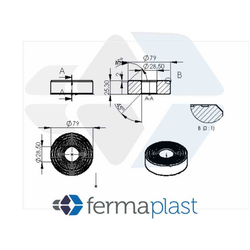 PRODUTO - 21250 Encaixe De Anilha Amortecedor 80x25x29 Mm