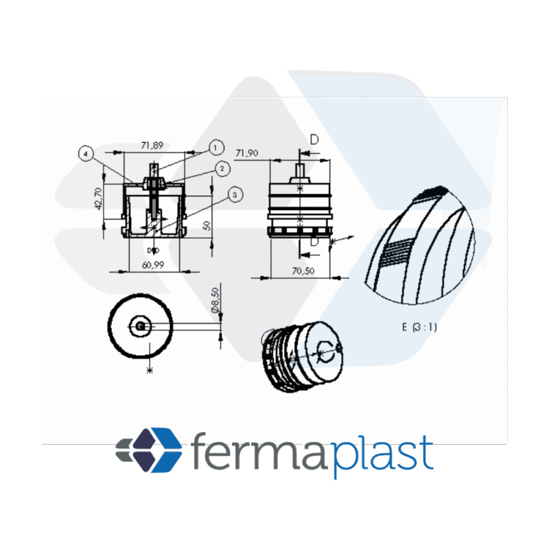 PRODUTO - 40005 Nivelador Macho Femea 76x5/16"x25 Mm