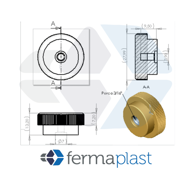 PRODUTO - 50014 manipolo 28 x porca 3!16 Manipulo Porca 28x3/16"