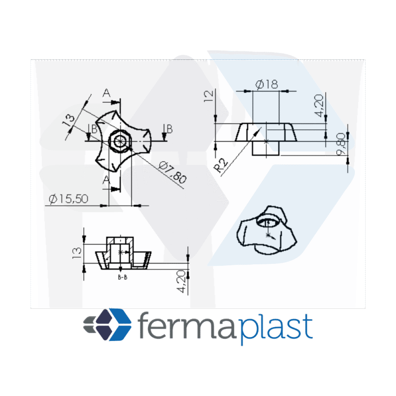 PRODUTO - 50090 Manipulo Triangulo 40x5/16"x32 Mm