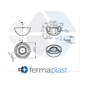 PRODUTO - 25000 Tampa Cabeça Parafuso 1/4" Chave 7/16"