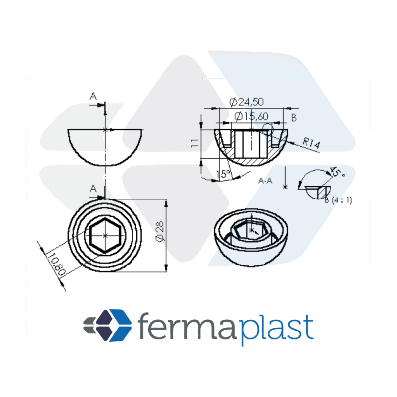 PRODUTO - 25000 Tampa Cabeça Parafuso 1/4" Chave 7/16"